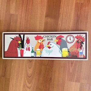 Montage Key West 2004 Bar Sign Chickens Drinks Hand Cut Embossed Glossy‎ Signed